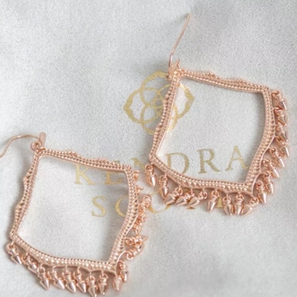 NEW Kendra Scott Rose Gold Lacy Drop Earrings - Picture 5 of 9